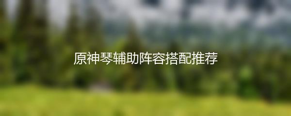 原神琴辅助阵容搭配推荐