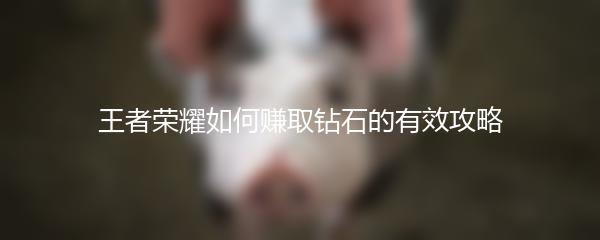 王者荣耀如何赚取钻石的有效攻略