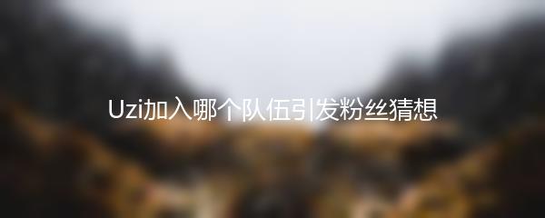 Uzi加入哪个队伍引发粉丝猜想
