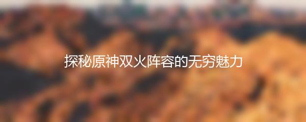 探秘原神双火阵容的无穷魅力