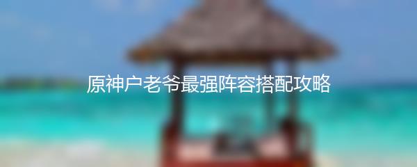 原神户老爷最强阵容搭配攻略