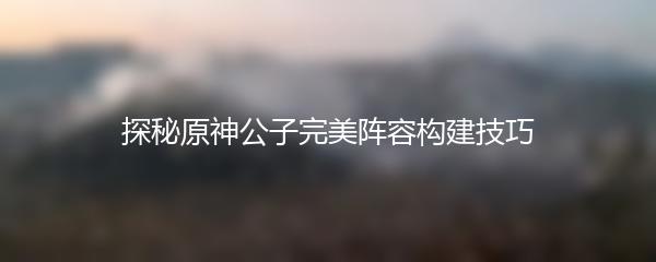 探秘原神公子完美阵容构建技巧