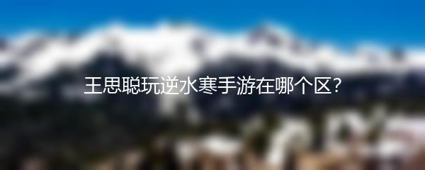 王思聪玩逆水寒手游在哪个区？