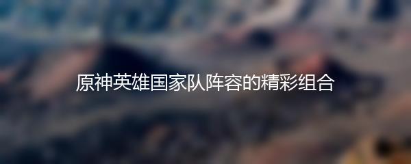 原神英雄国家队阵容的精彩组合