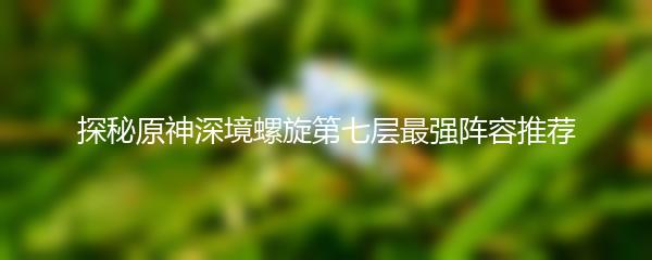 探秘原神深境螺旋第七层最强阵容推荐