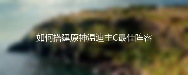 如何搭建原神温迪主C最佳阵容