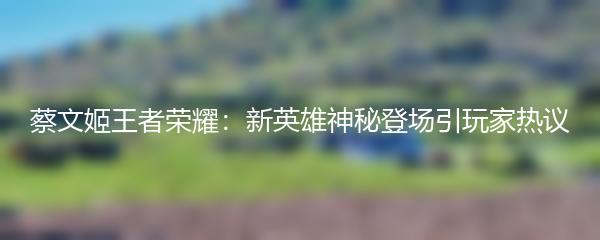 蔡文姬王者荣耀：新英雄神秘登场引玩家热议