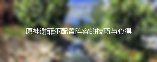 原神谢菲尔配置阵容的技巧与心得