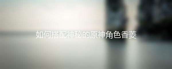 如何搭配神秘的原神角色香菱