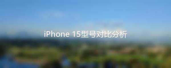 iPhone 15型号对比分析