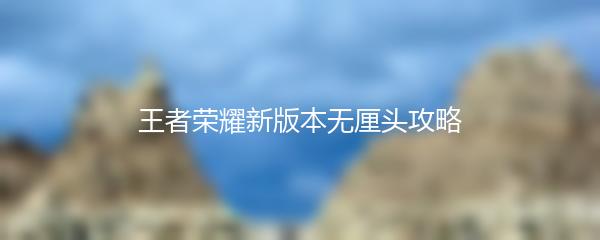 王者荣耀新版本无厘头攻略