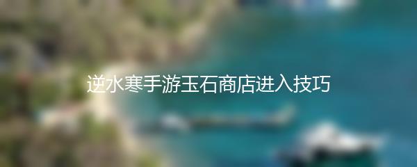 逆水寒手游玉石商店进入技巧