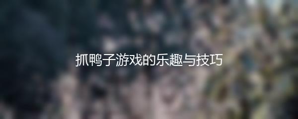 抓鸭子游戏的乐趣与技巧