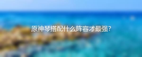 原神琴搭配什么阵容才最强？