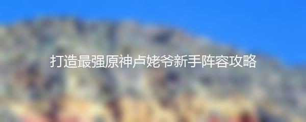 打造最强原神卢姥爷新手阵容攻略