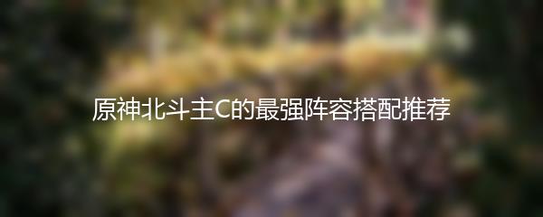 原神北斗主C的最强阵容搭配推荐