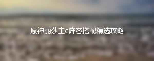 原神丽莎主c阵容搭配精选攻略