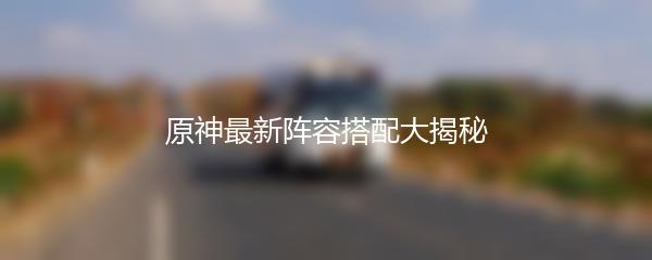 原神最新阵容搭配大揭秘