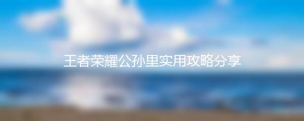 王者荣耀公孙里实用攻略分享