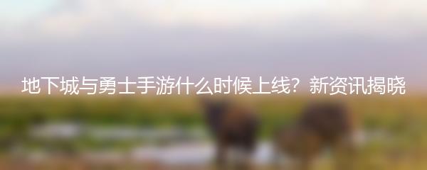 地下城与勇士手游什么时候上线？新资讯揭晓