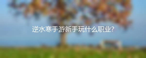 逆水寒手游新手玩什么职业？