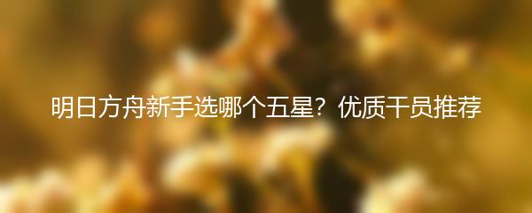 明日方舟新手选哪个五星？优质干员推荐