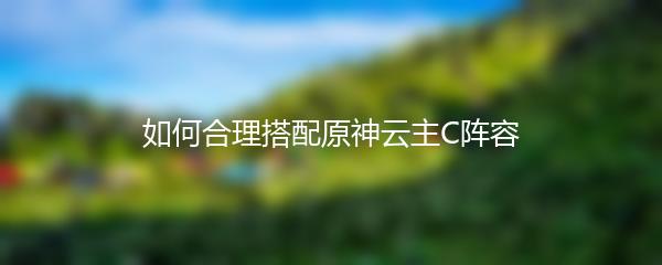 如何合理搭配原神云主C阵容