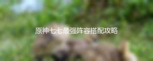 原神七七最强阵容搭配攻略