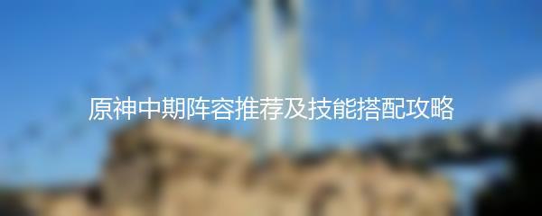 原神中期阵容推荐及技能搭配攻略