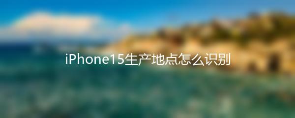 iPhone15生产地点怎么识别
