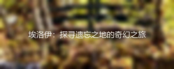 埃洛伊：探寻遗忘之地的奇幻之旅