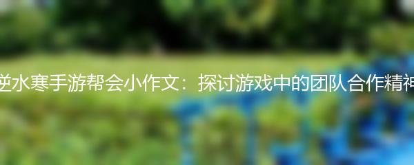 逆水寒手游帮会小作文：探讨游戏中的团队合作精神
