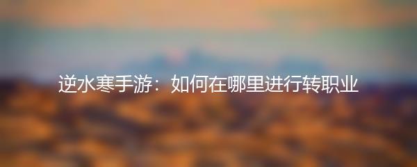 逆水寒手游：如何在哪里进行转职业