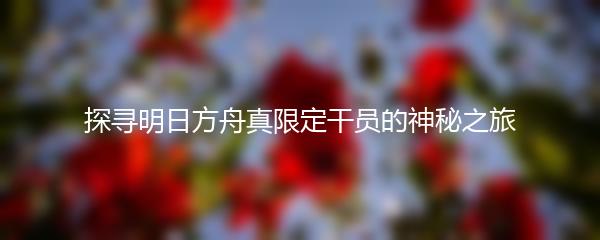 探寻明日方舟真限定干员的神秘之旅