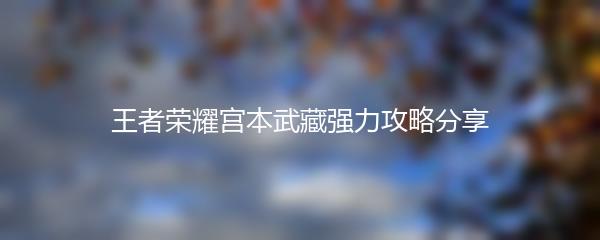 王者荣耀宫本武藏强力攻略分享